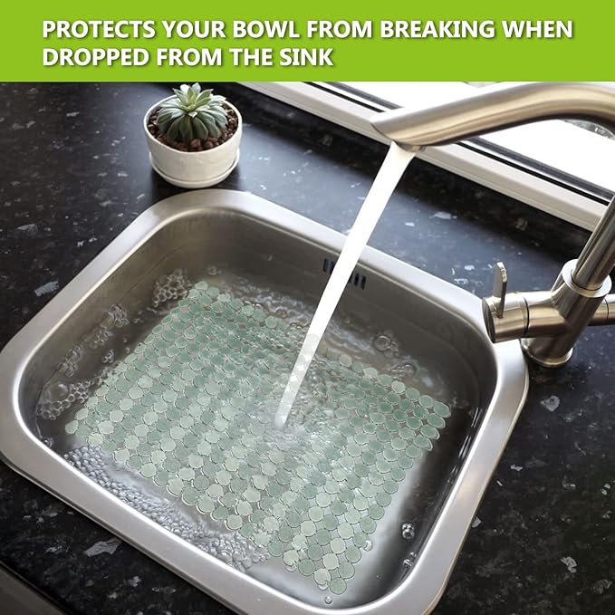 Sink Protectors Mat for Kitchen Sink - 2Pack Adjustable Kitchen Sink Mat Fast Draining - Dish Drying Mat for Dishes And Glassware - Easy to Clean & Diy Cut