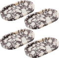 Calacatta Viola Marble Oval Trays 10"x6" - Bathroom Vanity & Kitchen Organizer Set, Stone Serving Dish for Jewelry/Perfume