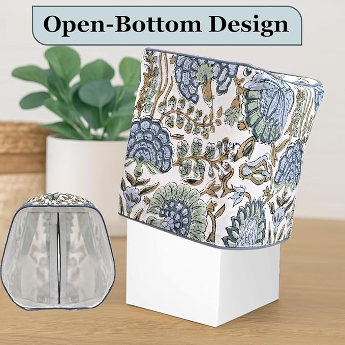 Ridhi Asparagus Green Block Print Tissue Box Cover Handmade Cotton Fabric Decorative Square Napkin Holder for Home Bedroom Living Room Bathroom Vanity Countertop Car Night Stands Office Kitchen