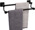 TocTen Double Bath Towel Bar - Thicken SUS304 Stainless Steel Towel Rack for Bathroom, Bathroom Accessories Double Towel Rod Heavy Duty Wall Mounted Square Towel Holder (Matte Black,16 INCH)