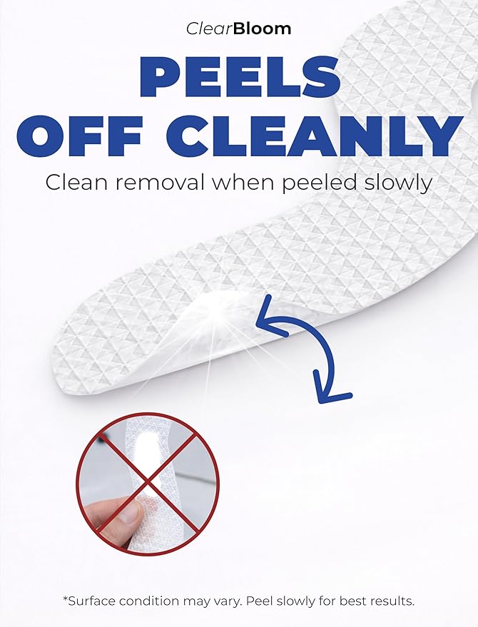 Anti Slip Shower Stickers 24 PCS, Invisible Non-Slip Shower Strips for Adults, Premium Adhesive Bath Tub Stickers (Clear)