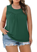AKEWEI Womens Plus Size Tank Tops Ladies Sleeveless Summer Pleated Tops Oversized Flowy Tunics XL-5XL