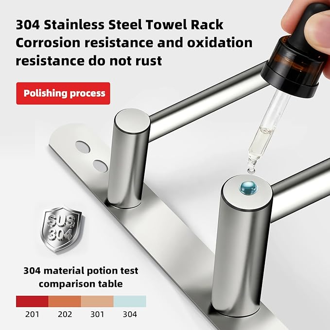17-29inches Retractable Length Over The Door Towel Rack, 304 Stainless Steel Over The Door Towel Rack, Over Door Towel Holder with 3 Tier Towel Bars, Over Door Towel Storage for Bathroom