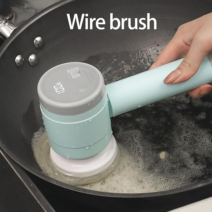 Electric Brush USB Rechargeable MultiSurface Scrubbers Brush for Kitchen Bathroom with 3 Efficient Head Electric