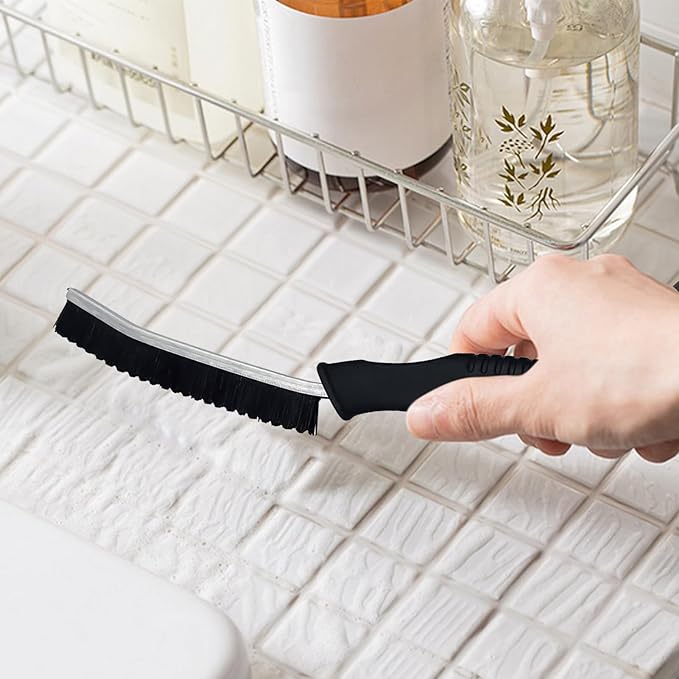 Skinny Crevice Cleaning Brush - Multifunctional Grout Scrubber Tool, Ergonomic Space Saving Housekeeping Brush, Sturdy Bristle Design, Tight Spaces Easily, Cleaning Gadget Tool, Refrigerator Oven Use