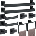 10 Pieces Bathroom Hardware Accessories Set Black, Bathroom Towel Rack Set SUS304 Stainless Steel, Square Bath Towel bar Set Heavy Duty, Wall Mounted