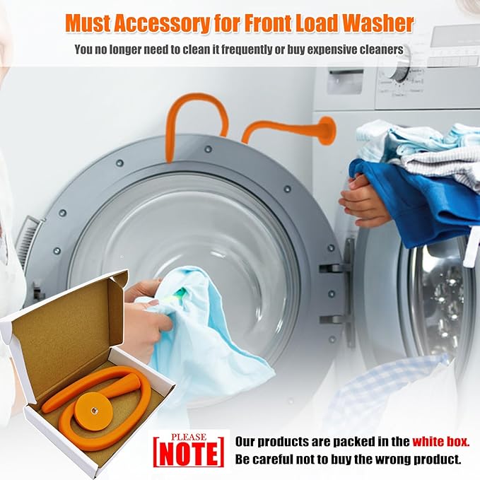 Front Load Washer Door Prop and Stopper, Removable Magnetic Washer Door Holder - Flexible Adjustable Washer Door Stopper Keep Washer Door Open to Prevent Odors - Orange