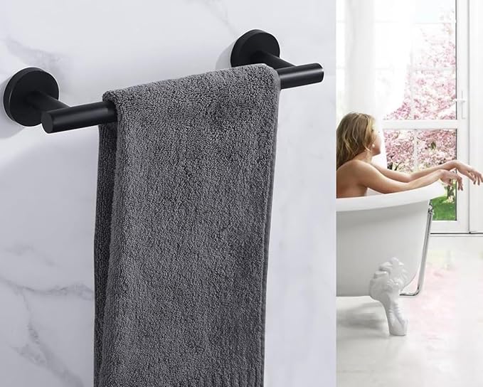 9 Inch Towel Bar for Bathroom 9/12/16/24/28/33 Inch Kitchen Hand Towel Holder Matted Black SUS304 Stainless Steel RUSTPROOF Wall Mount Towel Rod (1, Matted Black, 9 Inch)