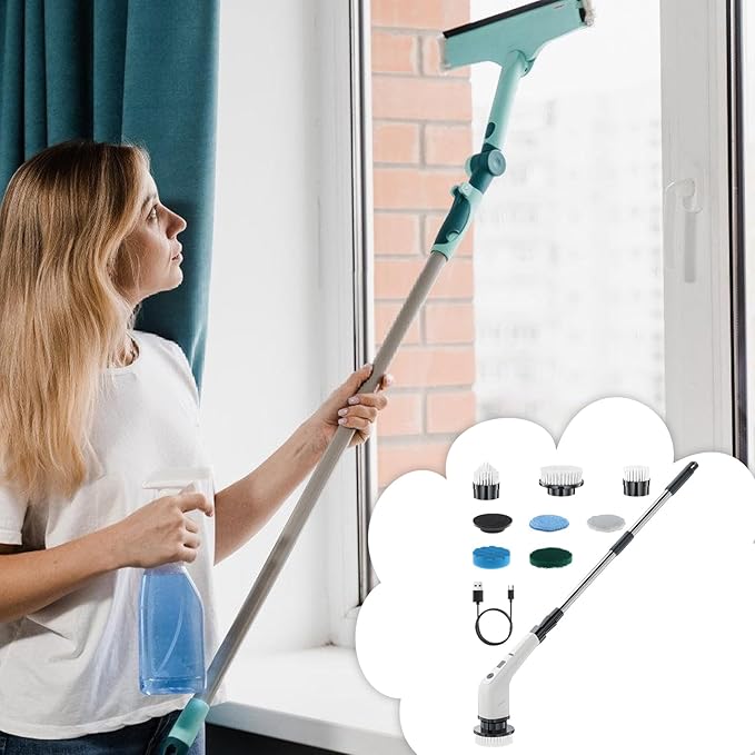 Electric Cleaning Brush - Waterproof Rotating Tool | Electric Shower Scrubber,for Home Shower Doors Kitchen Sinks Bathtubs Grout Lines Outdoor Furniture