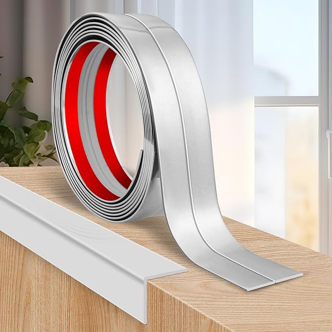 Flexible Wall Corner Protector Moulding Trim Peel and Stick Wall Corner Guards Edge Protector Self Adhesive Molding Trim Strip for Edge Ceiling (Silver, 1.6 in x 20 Ft)