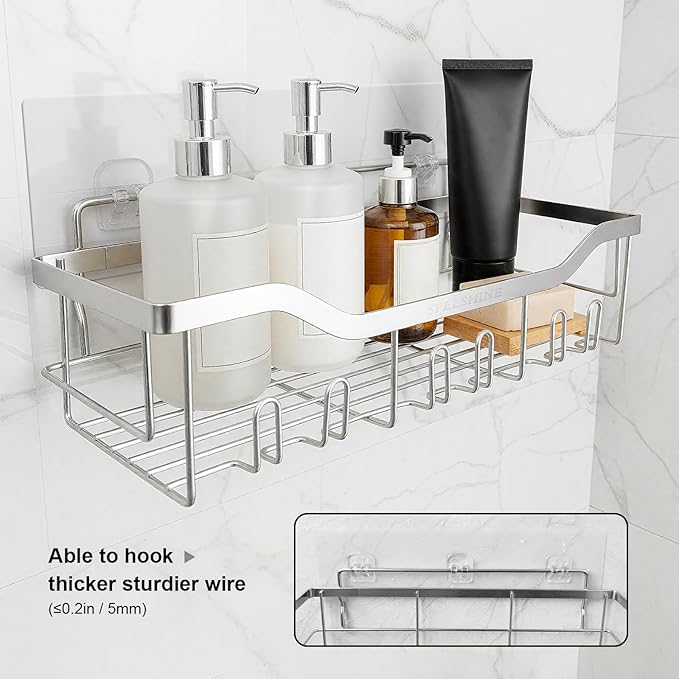 Adhesive Shower Caddy Replaycement for Wall Mount Shower Caddies,Wall Adhesive Strips Heavy Duty for Storage Shelves - Shower Shelf Adhesive Over The Shower Caddy Sticker Replacement 1PCS