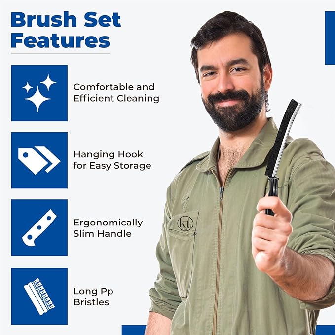 6pcs Crevice Cleaning Brushes, Gap Scrub Brushes for Tight Spaces, Deep Cleaner Tool for Bathroom, Kitchen, Shower, Window Tracks, Toilet, Sink, Household Cleaning Supplies Hard Bristle Detail Brushes