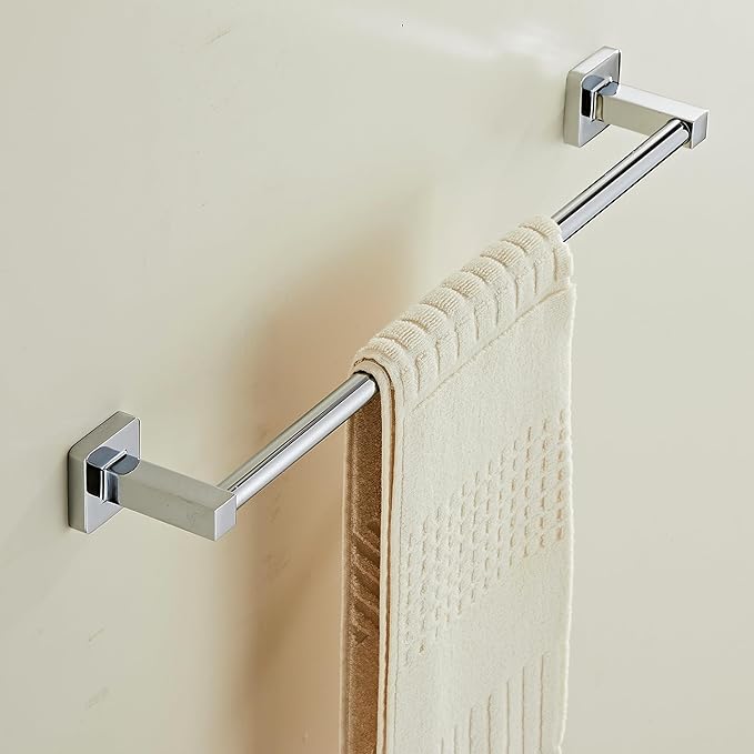 18 Inch Towel Racks for Bathroom Wall Mounted, Chrome Finish Stainless Rack with Towel Bar and Hand Towel Holder, Shower and Bath Towel Rack for Bathroom(Total Length 20-Inch)