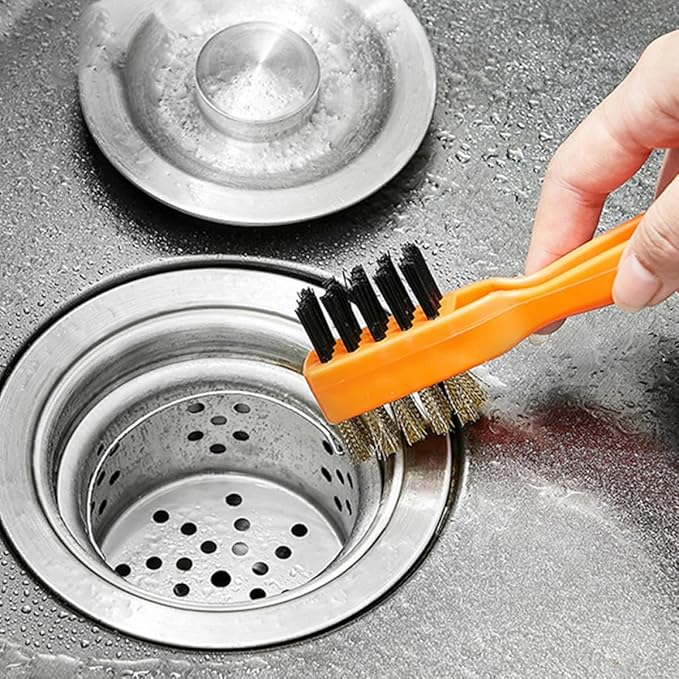 2pcs Multipurpose Seam Cleaning Brush with Stiff Bristles for Tile Window Groove and Floor Cleaning for Bathroom Kitchen and Window Tracks