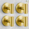 Shower Hooks for Inside Shower,No-Drill Removable&Reusable Towel Hooks for Bathroom,Heavy Duty Suction Cup Hooks for Glass Window,4 Packs(Gold)