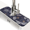 Kitchen Sink Splash Guard，butterflies dragonflies Faucet Mat Sink Gadgets-Super Absorbent Fast Drying Mat Drip Catcher for Kitchen, Bathroom,Sink Mat, Dish Drying Mat, Bathroom(15" X 5.5" )