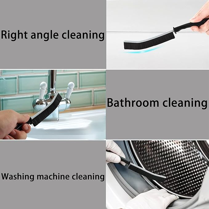 KEWAYO Crevice Cleaning Brush, 9Pc Grout Brush Set Deep Cleaning Flexible Handle for Bathroom Kitchen Tile