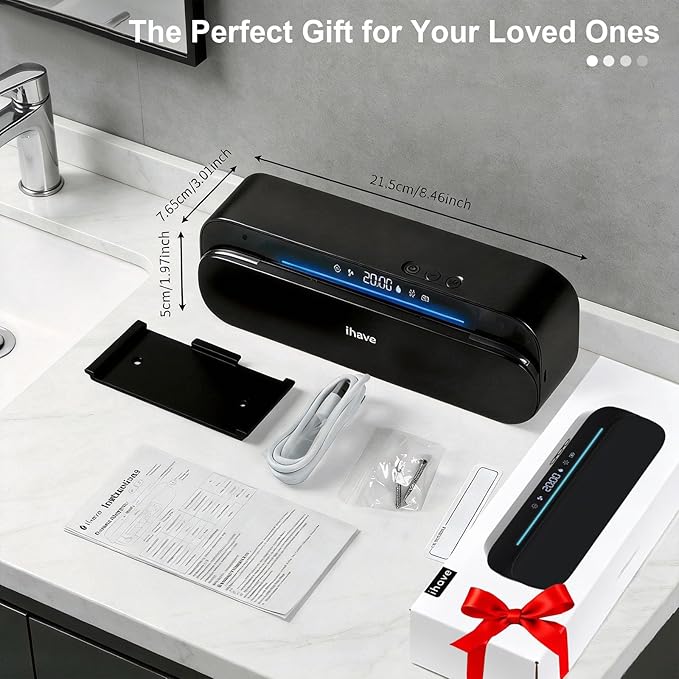 iHave Toothbrush Sanitizer Holder with 360° Disinfection, Mold & Odor Removal | Auto-Cycle UVC, 100M Ions & Fan Drying | Wall Mounted 5-Slot Toothbrush Holders for Bathrooms,Toothbrushes & Razor
