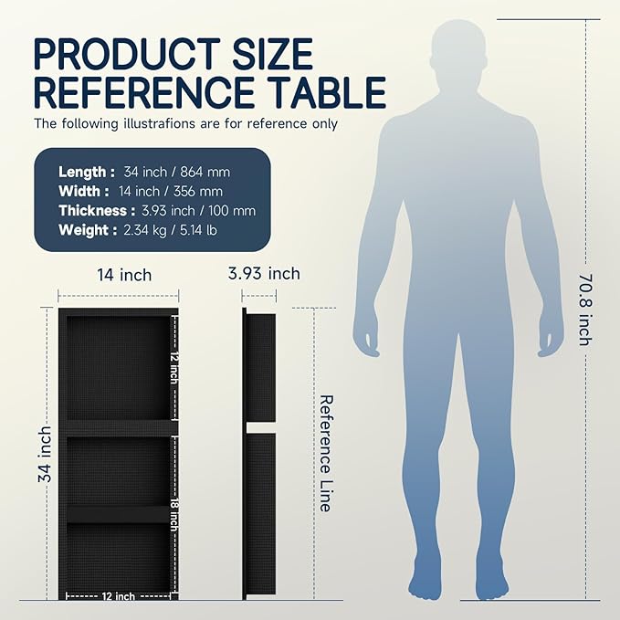 Homevacious Bathroom Wall Niche 14"X34"(14"x14"+14"x20") XPS Shower Niche Insert Tile Ready Triple Waterproof Shelf Black Recessed Shower Boxes with Removable Shelf for Bathroom Storage