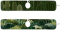 2 PCS Kitchen Sink Splash Guard 30 Inch Faucet Mat for Kitchen Sink Bathroom Sink Faucet Absorbing Drip Drain Mat Pad Microfiber Soft Washable Dark Green Cactus Plants