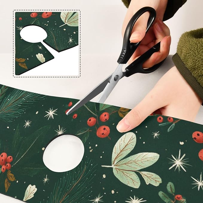 Christmas Green Berries Needles Kitchen Sink Splash Guard Faucet Mat Diatomite Absorbent Pad for Bathroom RV 14.7x5.4in 1PCS water