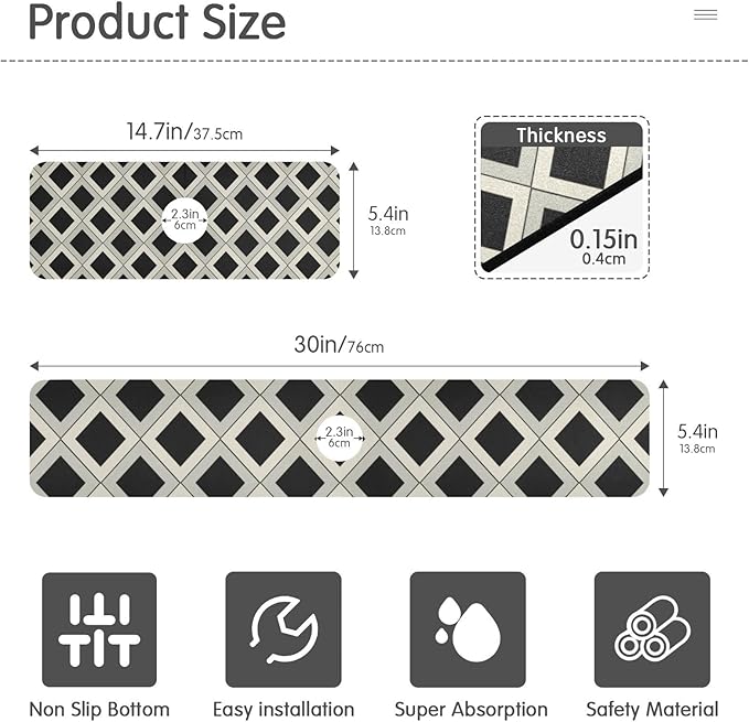 Kitchen Faucet Absorbing Mat Sink Splash Guard Behind Faucet Drip Catcher for Bathroom RV Bar 14.7x5.4in 1PCS Lattice