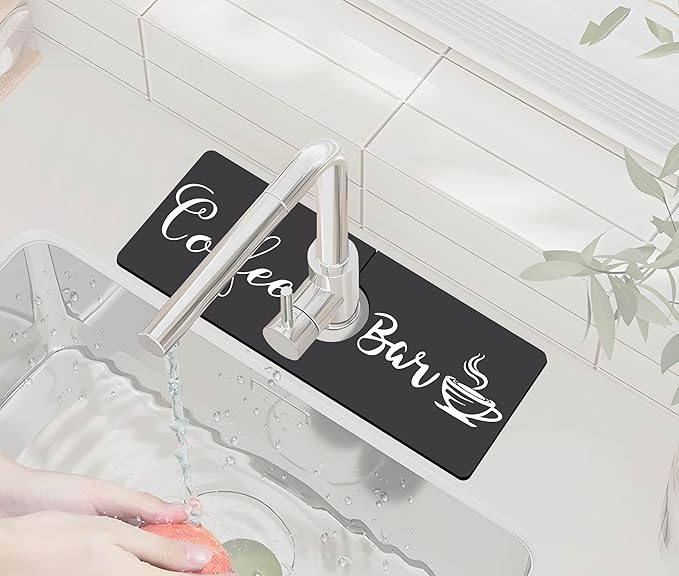 Kitchen Sink Splash Guard Faucet Mat -1 PC Super Absorbent Fast Drying Mat Sink Gadgets-Splash Guard Behind Faucet Drip Catcher for Kitchen, Bathroom,Sink Mat, Dish Drying Mat, Bathroom(15" X 5.5" )
