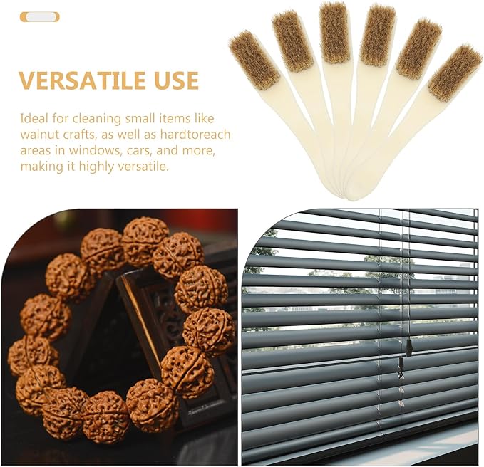 VICASKY 6pcs Mini Hard Bristle Crevice Cleaning Brushes Small Scrub Brushes for Tight Spaces Grout Tile Floors Kitchen Bathroom Household Cleaning Tools