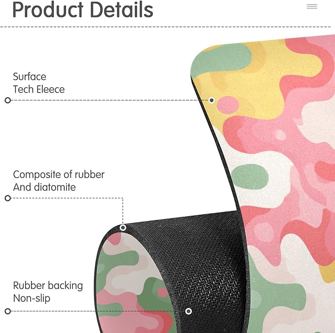 Kitchen Sink Splash Guard 1 PC 30 Inch Sink Faucet Mat Splash Guard for Bathroom Countertop Water Absorbent Foldable Cuttable Soft Washable Multicolored Drips