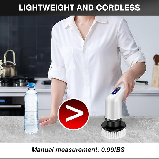 Electric Spin Scrubber, Upgraded Electric Cleaning Brush with 10 Replaceable Brush Heads, 132cm Adjustable Handle, 1500mAh Lithium Battery, Cleaning Bathroom Kitchen
