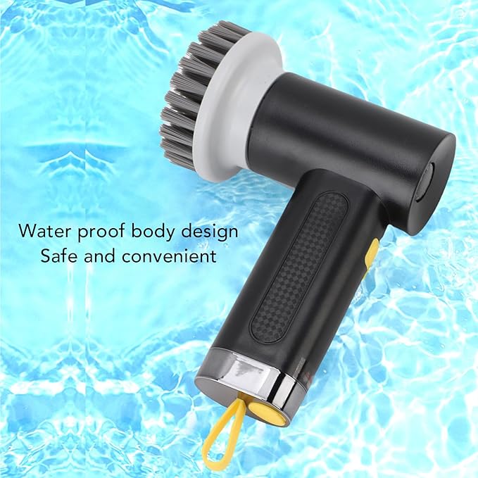 Electric Rotating Cleaning Brush, Cordless Scrubber Shower Bathroom Cleaner for Kitchen Tile Window Floor (Black)