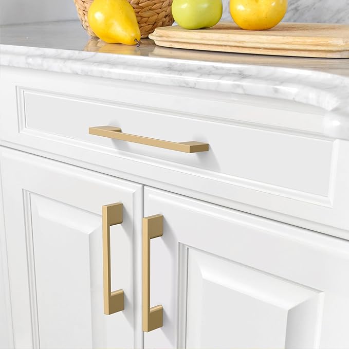 Amerdeco 30 Pack Champagne Bronze Cabinet Pulls 3.25 Inch(128MM) Hole Centers Kitchen Cabinet Handles Cabinet Hardware Kitchen Handles for Cabinets Cupboard Handles Drawer Pulls ZH0060…
