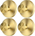 2026 Upgraded Drill-Free Suction Cup Hooks, Stainless Steel Suction Cup Hooks for Shower, Mirror, Wall, Bathroom, Glass, Hanging Towels - 4 Pack, Gold