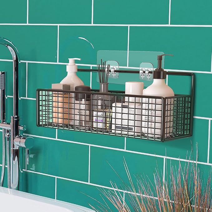 4 PACK Shower Caddy Adhesive Replacement, Shower Shelf Adhesive No Drilling, Adhesive Shower Hooks Strong Adhesive, Adhesive Hooks for Shower Caddy, Soap Holder, and Kitchen Racks (2.36x5.51 inch)