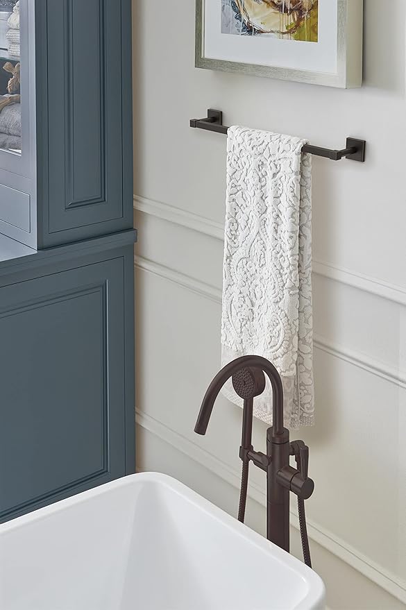 Amerock BH36073ORB | Oil Rubbed Bronze Towel Bar | 18 in (457 mm) Towel Rack | Appoint | Bathroom Towel Holder | Bathroom Hardware | Bath Accessories
