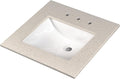 MSI Iced White Vanity Top with Under Mount Rectangle Ceramic Sinks, Engineered Marble Stone, 4" CC Faucet Holes, 31"X22"