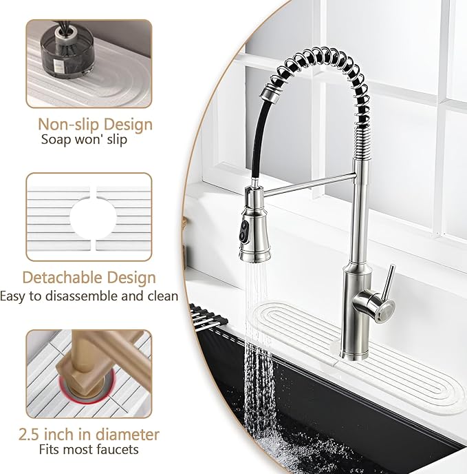Stone Fucet Mat for Kitchen Sink, Fast Drying Stone Sink Tray Kitchen Faucet Splash Guard Sink Faucet Absorbent Mat for Bathroom Fucet(23.6" x 3.9",White)