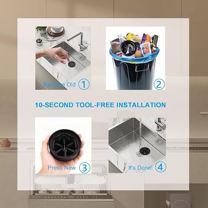 Garbage Disposal Splash Guard 3 3/8" - 2 Pack Universal Sink Baffle for InSinkErator Evolution & Most 3-Bolt Models, Heavy-Duty FDA Silicone with Noise Reducing Petal Design