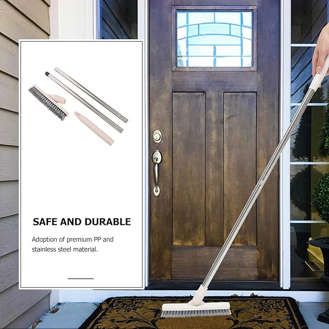 VICASKY Long Handle Rotatable Floor Scrubber and Grout Brush with Stiff Bristles for Bathtub, Shower, Wall, and Crevice Cleaning in Household Bathroom and Kitchen Use