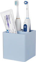 Diatomite Toothbrush Holders for Bathrooms, Electric Toothbrush and Toothpaste Holder 3 Slots Tooth Brush Organizer for Bathroom Countertop, Shower, Vanity - Blue