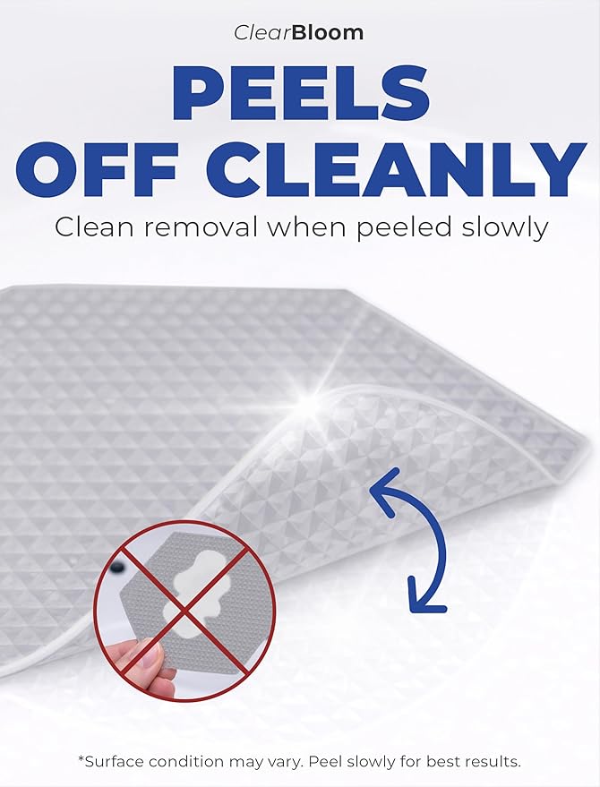 Anti Slip Shower Stickers 24 PCS, Gray Non-Slip Shower Strips for Adults, Premium Adhesive Bath Tub Stickers