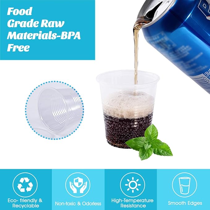 3oz Disposable Plastic Cups 500 Pack,Small Mouthwash Cups, Bulk Sample Tumblers for Home, School, Office, Parties, or Commercial Use