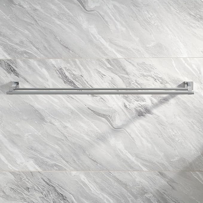 Miyili 36-Inch Double Towel Bar Stainless Steel Bathroom Towel Rack Holder Wall Mount Polished Finish, A02N90B