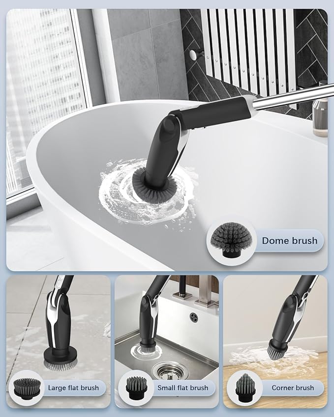 Leebein YMG-818/820/825 Electric Spin Scrubber Replacement Brush Heads, 8pcs Extra Brush Accessories Kit for YMG-818/820/825 Cordless Cleaning Brush Only - Scrubber Not Included