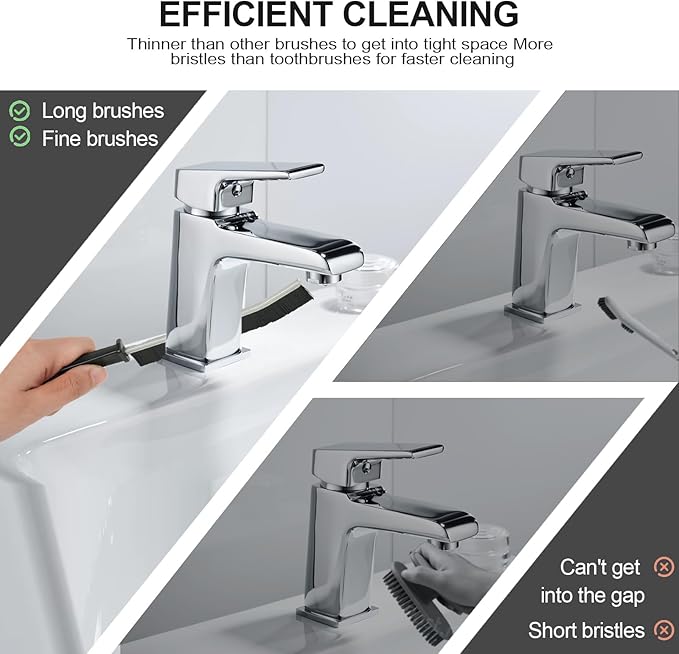Cleaning Brush 6 PCS Hard Bristle Crevice Cleaning Brush for Kitchen & Bathroom Crevice Cleaning Tool, Bathroom Gap Brush, Cleans Tile Gap/Tight Spaces/Window Tracks