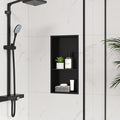 Neodrain Shower Niche Insert Tile-Ready Recessed Wall Niche for Shower Organizer - Stainless Steel No Tile Needed Built-in Bathroom Shelf, 2-Tier12x24 Inch Easy Install, Matte Black