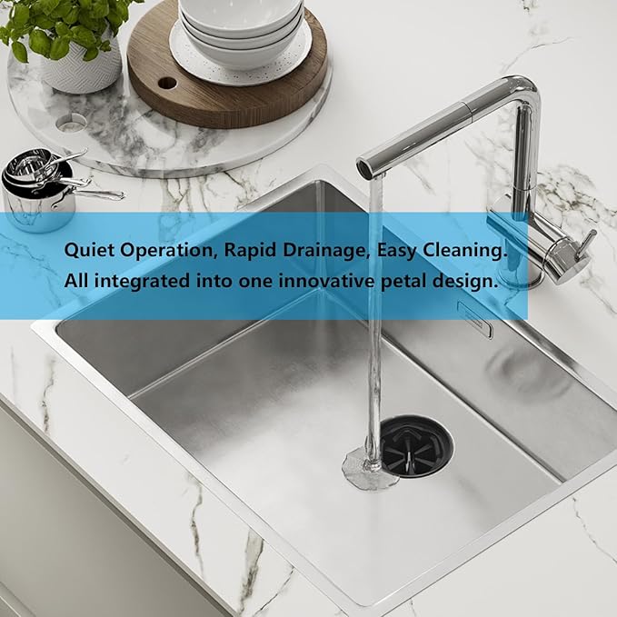 Garbage Disposal Splash Guard 3 3/8" - 1 Pack Universal Sink Baffle for InSinkErator Evolution & Most 3-Bolt Models, Heavy-Duty FDA Silicone with Noise Reducing Petal Design