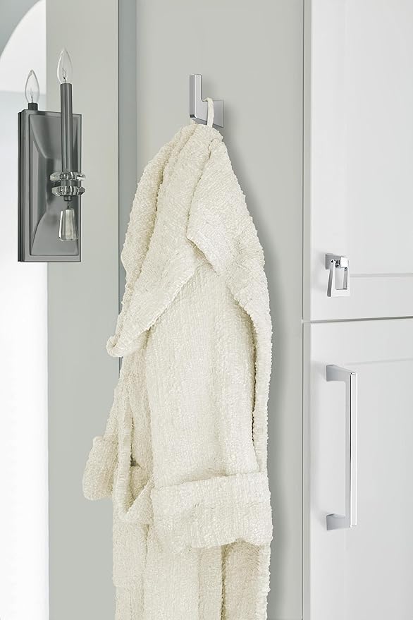 Amerock BH36000PN | Polished Nickel Single Robe Hook | 3-9/16 in. (90 mm) Length Towel Holder | Blackrock | Towel Hook for Bathroom | Bathroom Hardware | Bath Accessories