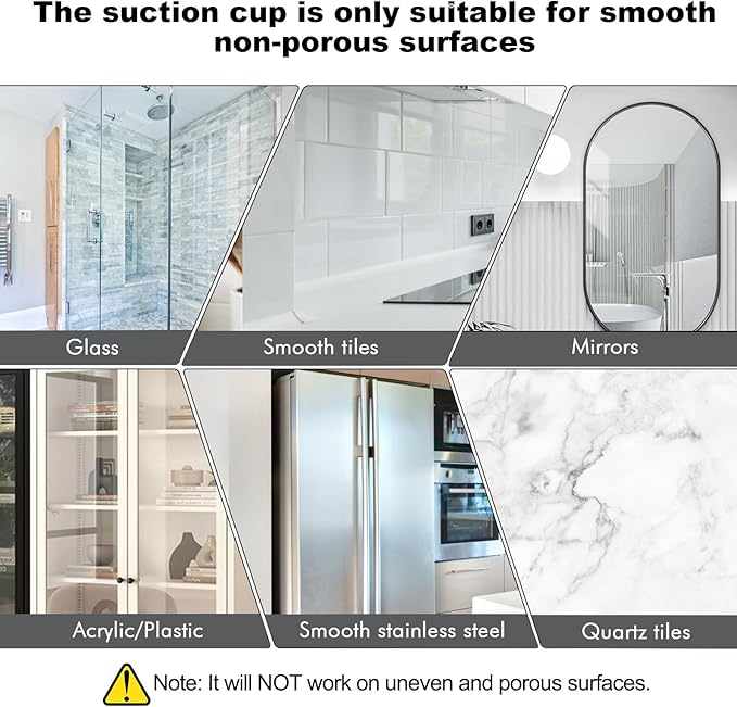 10 PCS Suction Cup Shower Towel Hooks, Wall Mount Robe Holder, Heavy Duty No Drill Wall SUS304 Waterproof Stainless Steel Hooks for Bedroom, Bathroom, Kitchen, Hotel and Office (Brushed Nickel)