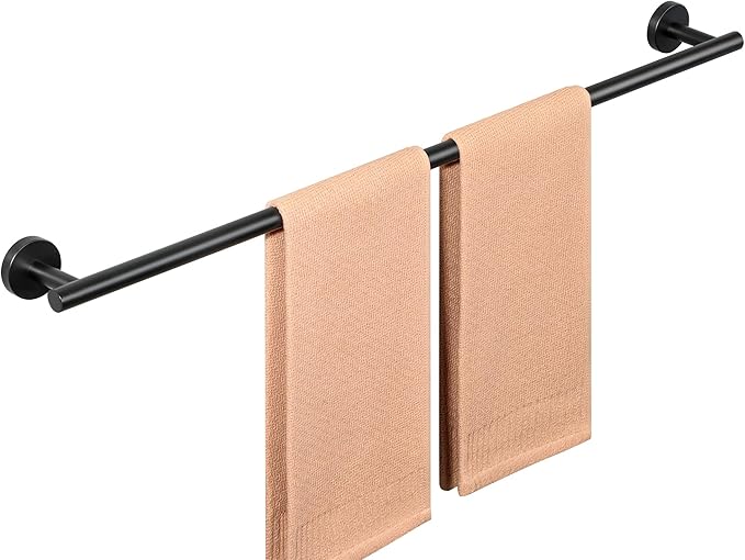 SAYAYO Black Towel Bar for Bathroom, Towel Rack Wall Mounted 31.5 Inch, Towel Rod Towel Holder SUS304 Stainless Steel (Hanging Length 29-Inch)